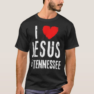 Camiseta Vintage Grunge I Love JESUS E Tennessee, Christi