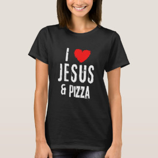 Camiseta Vintage Grunge I Love Jesus Pizza