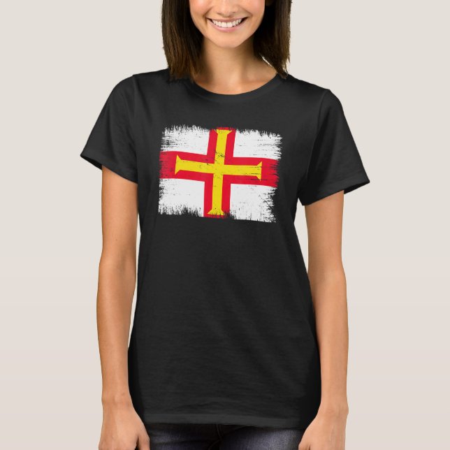 Camiseta Vintage Guernsey Flag Channel Island Independence  (Frente)