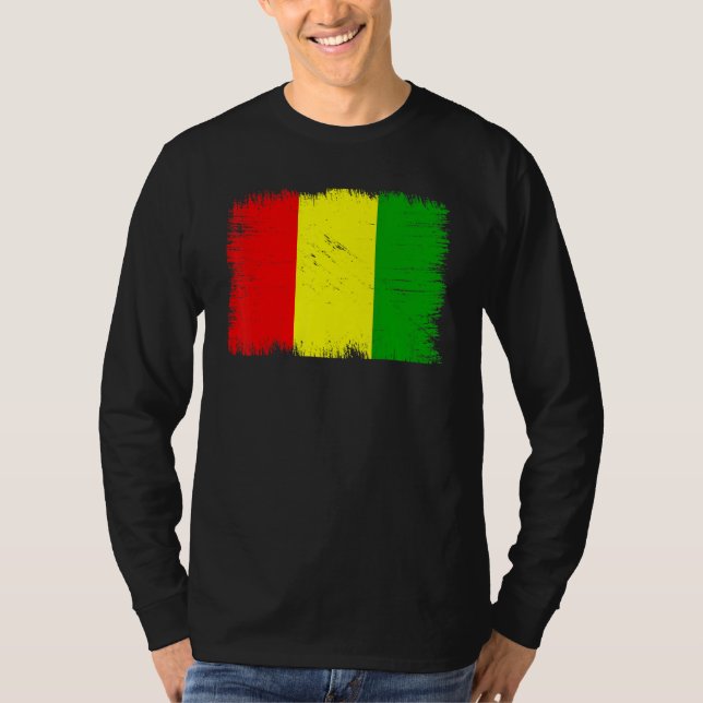 Camiseta Vintage Guinea Flag Guinean Independence Day (Frente)