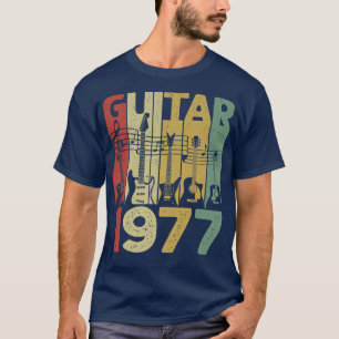 Camiseta Vintage Guitar 1977 Nascer Guitarrista Em 1977