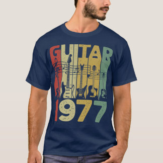 Camiseta Vintage Guitar 1977 Nascer Guitarrista Em 1977