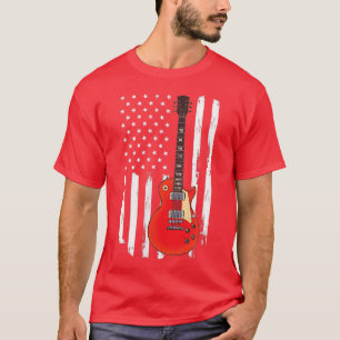 Camiseta Vintage Guitar American Flag Electric Guitar P
