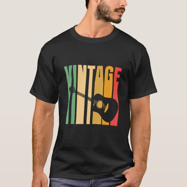 Camiseta Vintage Guitar Guitarist Guitars Musician (Frente)