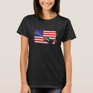 Camiseta Vintage Guitar Guitarista Estados Unidos Bandeira
