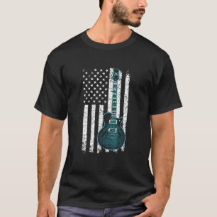 Camiseta Vintage Guitar Guitarista Estados Unidos Bandeira 