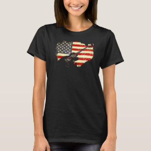 Camiseta Vintage Guitar Guitarrista Bandeira Americana 32