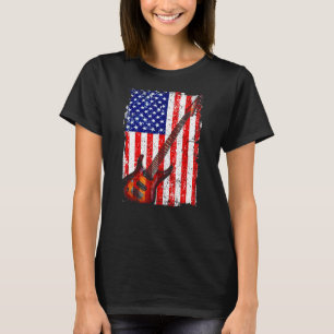 Camiseta Vintage Guitar Guitarrista Bandeira Americana 34