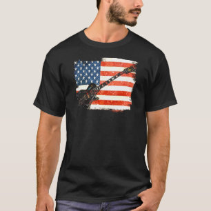 Camiseta Vintage Guitar Guitarrista Bandeira Americana 43