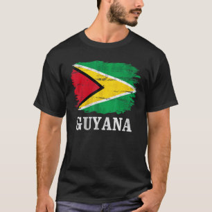 Camiseta Vintage Guyana Flag Para Guianês