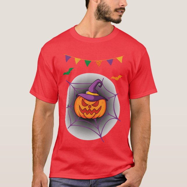 Camiseta Vintage Halloween and Pumpkin retro (Frente)