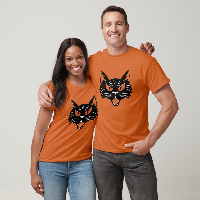 Camiseta Vintage Halloween Black Cat (Unissex)