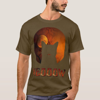 Camiseta Vintage Halloween Black Cat Costume meow sunset si
