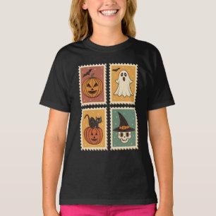 Camiseta Vintage Halloween - Carimbo de Cartaz Retro -