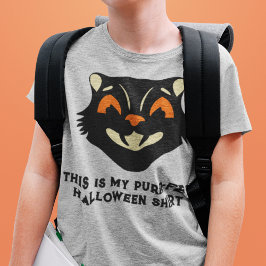 Camiseta Vintage Halloween Cat Custom Slogan 