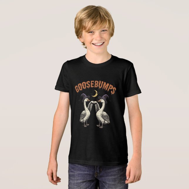 Camiseta Vintage Halloween Goosebumps Geese Black (Frente Completa)