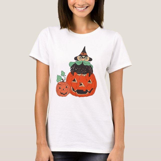 Camiseta Vintage Halloween Owl (Frente)