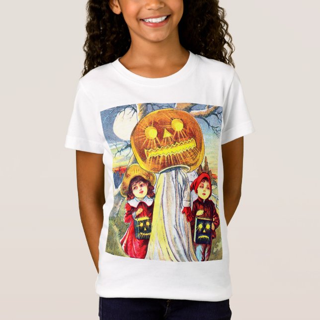 Camiseta Vintage Halloween Pumpkin Ghost (Frente)