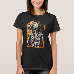 Camiseta Vintage Halloween Skeleton Pumpkin Spice Later Syr