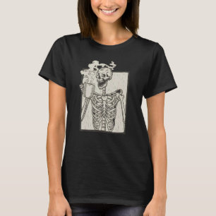 Camiseta Vintage Halloween Skeleton Pumpkin Spice Later Syr
