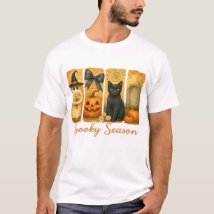 Camiseta Vintage Halloween Temporada Assustadora, fantasma 