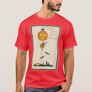 Camiseta Vintage Halloween Witold em Pumpkin Hot Air Ballo