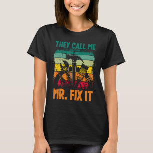 Camiseta Vintage Handyman Pai Chamam-Me Sr. Fix Reparo