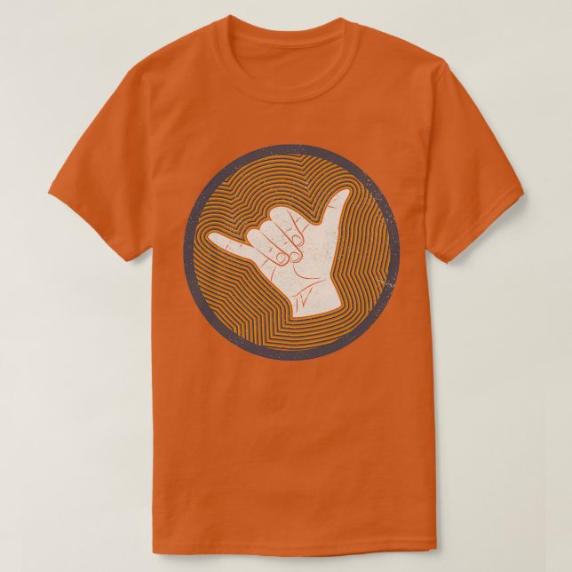 Camiseta Vintage Hang Loose Shaka Hand (Frente do Design)