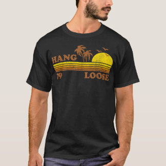 Camiseta Vintage Hang Loose Surfing Beach Retro Sunset Surf