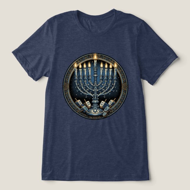 Camiseta Vintage Hanukkah Menorah (Design frontal)