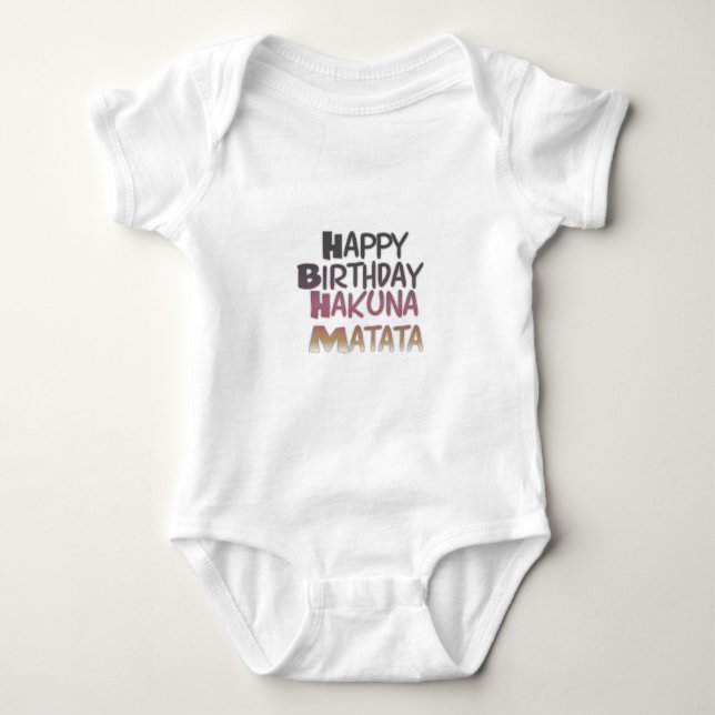 Camiseta Vintage Happy Birthday Hakuna Matata Purple Inspir (Frente)