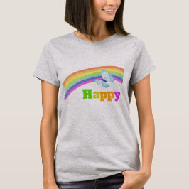 Camiseta Vintage Happy Butterfly Rainbow