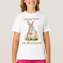 Camiseta Vintage Happy Easter Bunny with Egg Family 