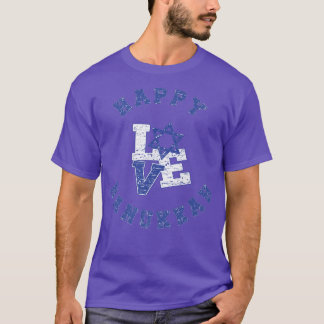 Camiseta Vintage Happy Hanukkah Love, Bandeira Israelense