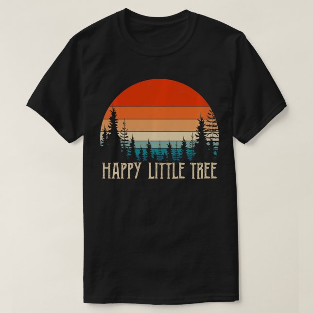 Camiseta Vintage Happy Little Tree (Frente do Design)
