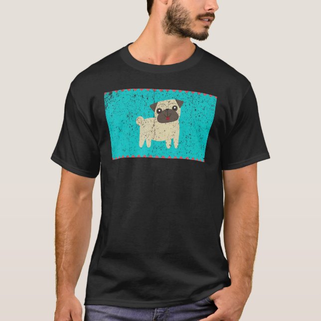 Camiseta Vintage Happy Pug Face Mask (Frente)
