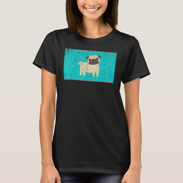 Camiseta Vintage Happy Pug Face Mask (Frente)