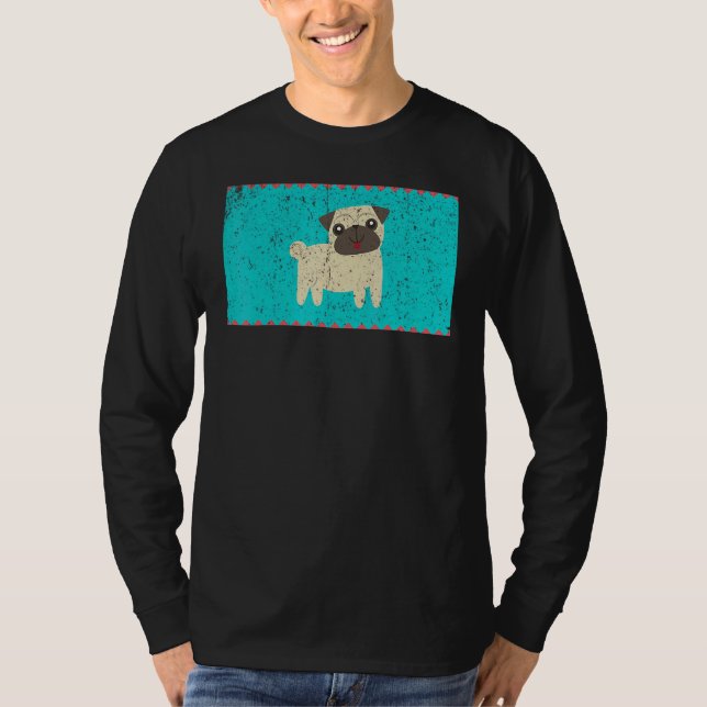 Camiseta Vintage Happy Pug Face Mask (Frente)