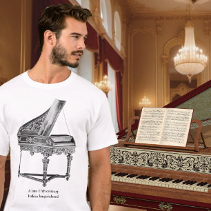 Camiseta Vintage Harsichord Musical Instrumento Musical Lov