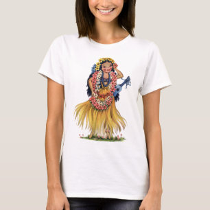 Camiseta Vintage Hawaiai Girl in Hula Outfit Vress