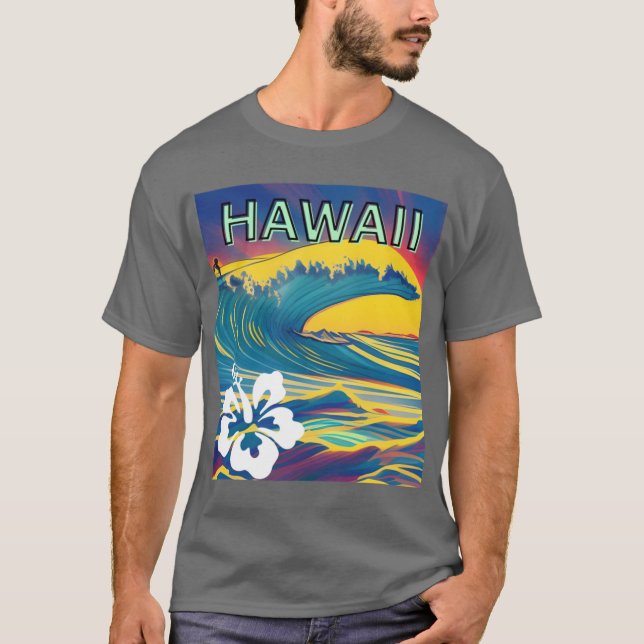 CAMISETA VINTAGE HAWAII SURFING LABEL 5 (Frente)