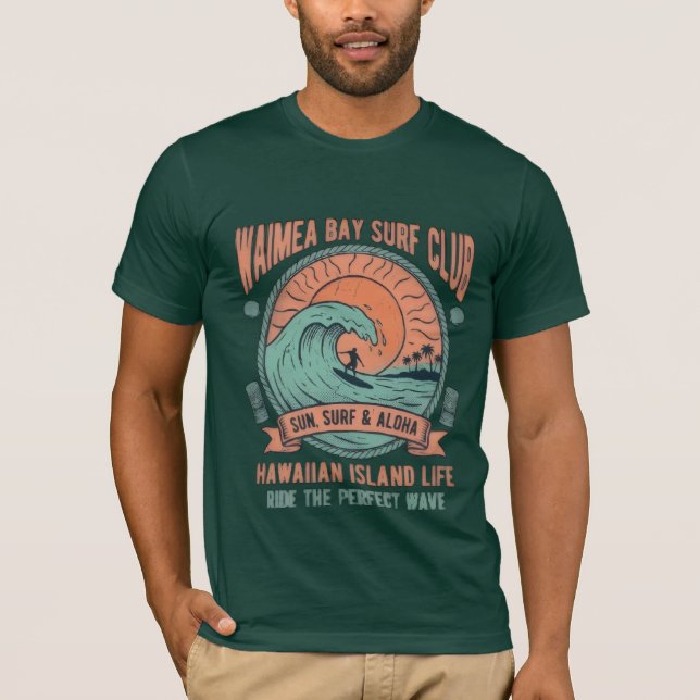 Camiseta Vintage Hawaii Tiki Surf  (Frente)