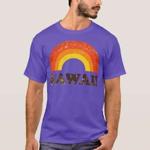 Camiseta Vintage Hawaii Vacage Souvenir Retro Rainbow