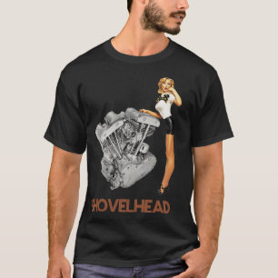 Camiseta Vintage HD Motorcycle VTwin ShovelHead Engine Retr
