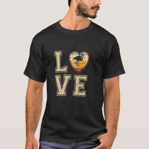 Camiseta Vintage Heart Flamingo Namorados de Natal Padre