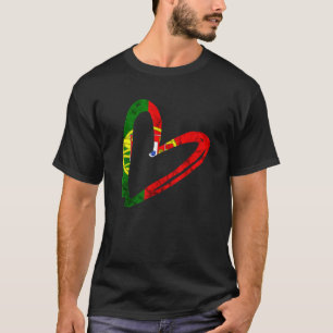 Camiseta Vintage Heart Love Portugal Flag Portugal