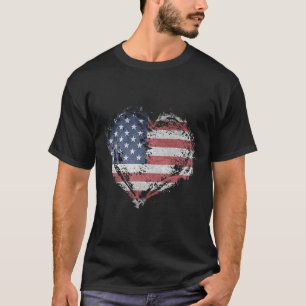 Camiseta Vintage Heart Shirt American Flag Usa Patriotic 4t