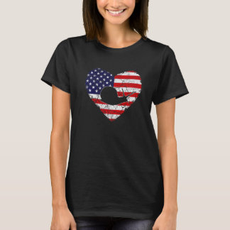 Camiseta Vintage Heart Snail Animal Retro U Flag Americano