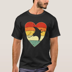 Camiseta Vintage Heart Stingray Men Mulheres Crianças Vinta