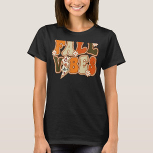 Camiseta Vintage Hello Fall Floral Groovy Fall Vibes Autumn